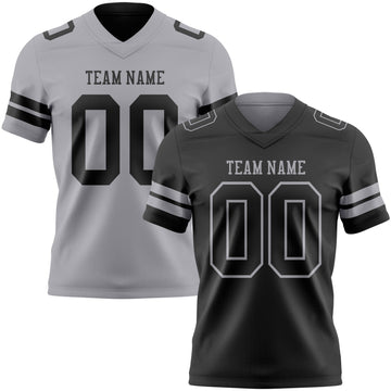 Uksn Individuelles Schwarz-Grau Wendbares Zweiseitiges Authentisches Football Trikot