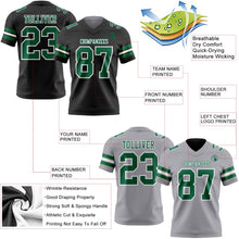 Laden Sie das Bild in den Galerie-Viewer, Uksn Individuelles Schwarz Grau Wendbares Zweiseitiges Authentisches Football Trikot
