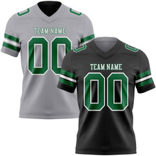 Laden Sie das Bild in den Galerie-Viewer, Uksn Individuelles Schwarz Grau Wendbares Zweiseitiges Authentisches Football Trikot
