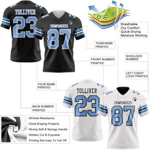 Laden Sie das Bild in den Galerie-Viewer, Uksn Individuelles Schwarz Hellblau-Weiß Wendbares Zweiseitiges Authentisches Football Trikot
