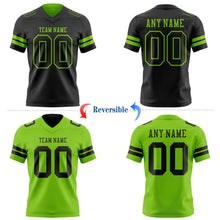 Laden Sie das Bild in den Galerie-Viewer, Uksn Individuelles Schwarz-Neongrün Wendbares Zweiseitiges Authentisches Football Trikot
