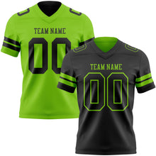 Laden Sie das Bild in den Galerie-Viewer, Uksn Individuelles Schwarz-Neongrün Wendbares Zweiseitiges Authentisches Football Trikot
