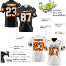 Laden Sie das Bild in den Galerie-Viewer, Uksn Individuelles Schwarz Weiß-Bay Orange Wendbares Zweiseitiges Authentisches Football Trikot
