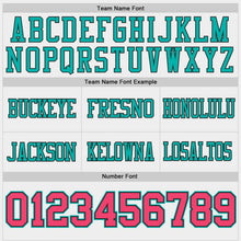 Laden Sie das Bild in den Galerie-Viewer, Uksn Individuelles Schwarz Neonpink-Aqua Wendbares Zweiseitiges Authentisches Football Trikot
