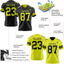 Laden Sie das Bild in den Galerie-Viewer, Uksn Individuelles Schwarz-Neongelb Wendbares Zweiseitiges Authentisches Football Trikot
