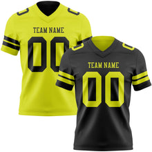 Laden Sie das Bild in den Galerie-Viewer, Uksn Individuelles Schwarz-Neongelb Wendbares Zweiseitiges Authentisches Football Trikot
