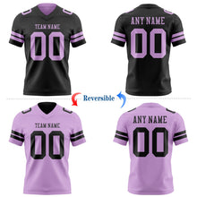 Laden Sie das Bild in den Galerie-Viewer, Uksn Individuelles Schwarz-Hellviolett Wendbares Zweiseitiges Authentisches Football Trikot

