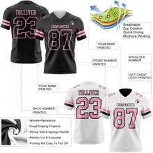 Laden Sie das Bild in den Galerie-Viewer, Uksn Individuelles Schwarz-Hellrosa Wendbares Zweiseitiges Authentisches Football Trikot
