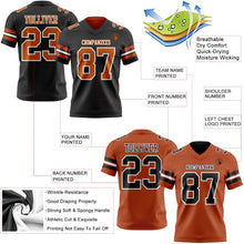 Laden Sie das Bild in den Galerie-Viewer, Uksn Individuelles Schwarz Texas-Orange-Weiß Wendbares Zweiseitiges Authentisches Football Trikot
