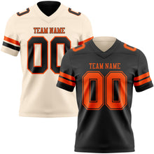 Laden Sie das Bild in den Galerie-Viewer, Uksn Individuelles Schwarz Creme Wendbares Zweiseitiges Authentisches Football Trikot
