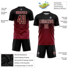 Laden Sie das Bild in den Galerie-Viewer, Uksn Individuelles Schwarz Karmesinrot-Creme Sublimations-Fußballtrikot

