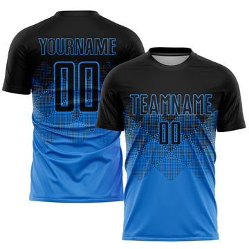 Uksn Individuelles Puderblau Schwarz Sublimations-Fußballtrikot