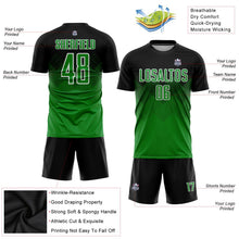 Laden Sie das Bild in den Galerie-Viewer, Uksn Individuelles Schwarz Grasgrün-Weiß Sublimations-Fußballtrikot
