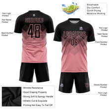 Laden Sie das Bild in den Galerie-Viewer, Uksn Individuelles Mittelrosa Schwarz Sublimations-Fußballtrikot
