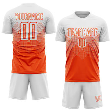 Uksn Individuelles Orange Weiß Sublimations-Fußballtrikot