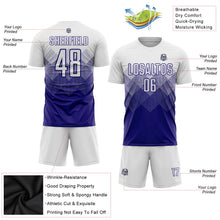 Laden Sie das Bild in den Galerie-Viewer, Uksn Individuelles Weiß Dunkelviolett Sublimations-Fußballtrikot
