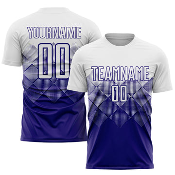 Uksn Individuelles Weiß Dunkelviolett Sublimations-Fußballtrikot