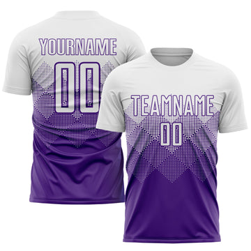Uksn Individuelles Violett Weiß Sublimations-Fußballtrikot