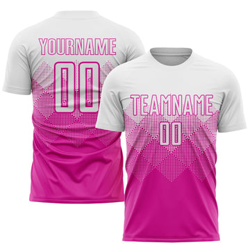 Uksn Individuelles Dunkelrosa Weiß Sublimations-Fußballtrikot