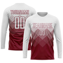 Laden Sie das Bild in den Galerie-Viewer, Uksn Individuelles Karmesinrot Weiß Sublimations-Fußballtrikot
