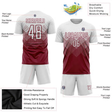 Laden Sie das Bild in den Galerie-Viewer, Uksn Individuelles Karmesinrot Weiß Sublimations-Fußballtrikot
