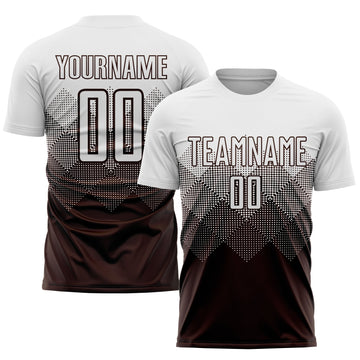Uksn Individuelles Braun Weiß Sublimations-Fußballtrikot