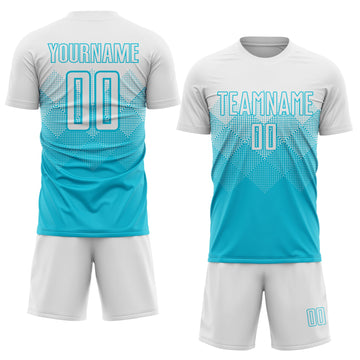 Uksn Individuelles Lakes Blau Weiß Sublimations-Fußballtrikot