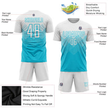 Laden Sie das Bild in den Galerie-Viewer, Uksn Individuelles Lakes Blau Weiß Sublimations-Fußballtrikot
