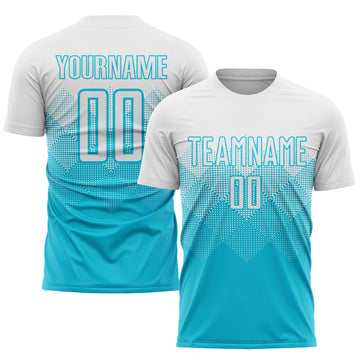Uksn Individuelles Lakes Blau Weiß Sublimations-Fußballtrikot