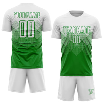 Uksn Individuelles Grasgrün Weiß Sublimations-Fußballtrikot