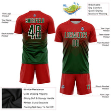 Laden Sie das Bild in den Galerie-Viewer, Uksn Individuelles Rot Grün-Weiß Sublimations-Fußballtrikot
