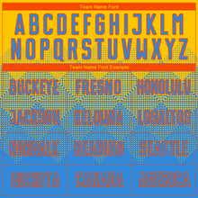 Laden Sie das Bild in den Galerie-Viewer, Uksn Individuelles Gold Puderblau-Orange Sublimations-Fußballtrikot
