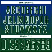 Laden Sie das Bild in den Galerie-Viewer, Uksn Individuelles Royalblau Grün-Weiß Sublimations-Fußballtrikot
