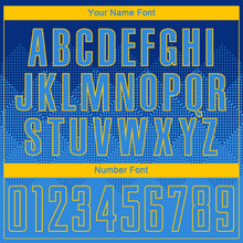 Laden Sie das Bild in den Galerie-Viewer, Uksn Individuelles Royalblau Puderblau-Gold Sublimations-Fußballtrikot
