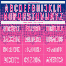 Laden Sie das Bild in den Galerie-Viewer, Uksn Individuelles Royalblau Pink-Weiß Sublimations-Fußballtrikot
