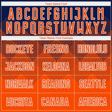 Laden Sie das Bild in den Galerie-Viewer, Uksn Individuelles Marineblau Orange-Weiß Sublimations-Fußballtrikot
