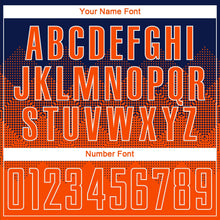 Laden Sie das Bild in den Galerie-Viewer, Uksn Individuelles Marineblau Orange-Weiß Sublimations-Fußballtrikot
