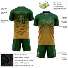 Laden Sie das Bild in den Galerie-Viewer, Uksn Individuelles Altgold Grün Sublimations-Fußballtrikot
