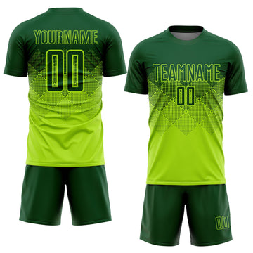 Uksn Individuelles Neongrün Grün Sublimations-Fußballtrikot