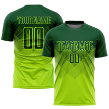 Laden Sie das Bild in den Galerie-Viewer, Uksn Individuelles Neongrün Grün Sublimations-Fußballtrikot
