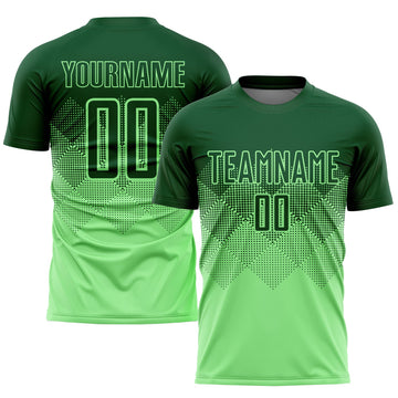 Uksn Individuelles Erbsengrün Grün Sublimations-Fußballtrikot