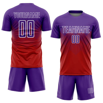 Uksn Individuelles Rot Violett-Weiß Sublimations-Fußballtrikot