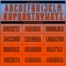 Laden Sie das Bild in den Galerie-Viewer, Uksn Individuelles Hellblau Orange-Schwarz Sublimations-Fußballtrikot
