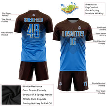 Laden Sie das Bild in den Galerie-Viewer, Uksn Individuelles Braun Puderblau-Creme Sublimations-Fußballtrikot
