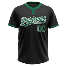 Laden Sie das Bild in den Galerie-Viewer, Uksn Individuelles Schwarz Kelly-Grün-Weiß Zweiknopf Unisex Softball-Trikot
