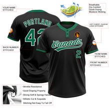 Laden Sie das Bild in den Galerie-Viewer, Uksn Individuelles Schwarz Kelly-Grün-Weiß Zweiknopf Unisex Softball-Trikot
