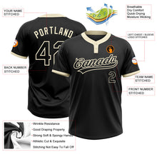 Laden Sie das Bild in den Galerie-Viewer, Uksn Individuelles Schwarz Schwarz-Creme Zweiknopf Unisex Softball-Trikot
