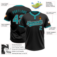 Laden Sie das Bild in den Galerie-Viewer, Uksn Individuelles Schwarz Petrol-Weiß Zweiknopf Unisex Softball-Trikot
