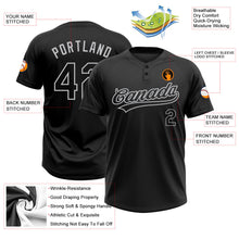 Laden Sie das Bild in den Galerie-Viewer, Uksn Individuelles Schwarz Schwarz-Grau Zweiknopf Unisex Softball-Trikot
