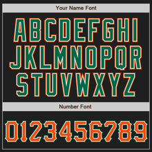 Laden Sie das Bild in den Galerie-Viewer, Uksn Individuelles Schwarz Orange-Kelly-Grün Zweiknopf Unisex Softball-Trikot
